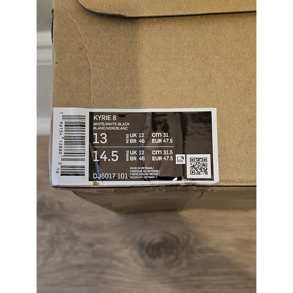 Nike Kyrie 8 White/White-Black Size 13 - DJ6017 101 - Picture 14 of 15